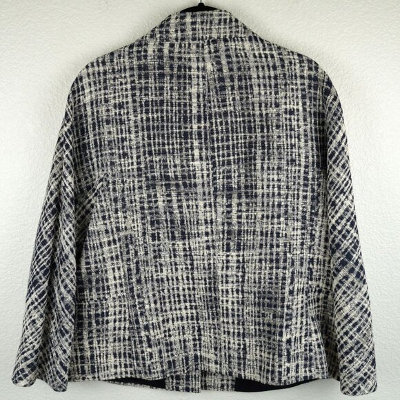 Lafayette 148 NY Tweed Plaid Textured Blazer Jacket Size 10 - Picture 5 of 11
